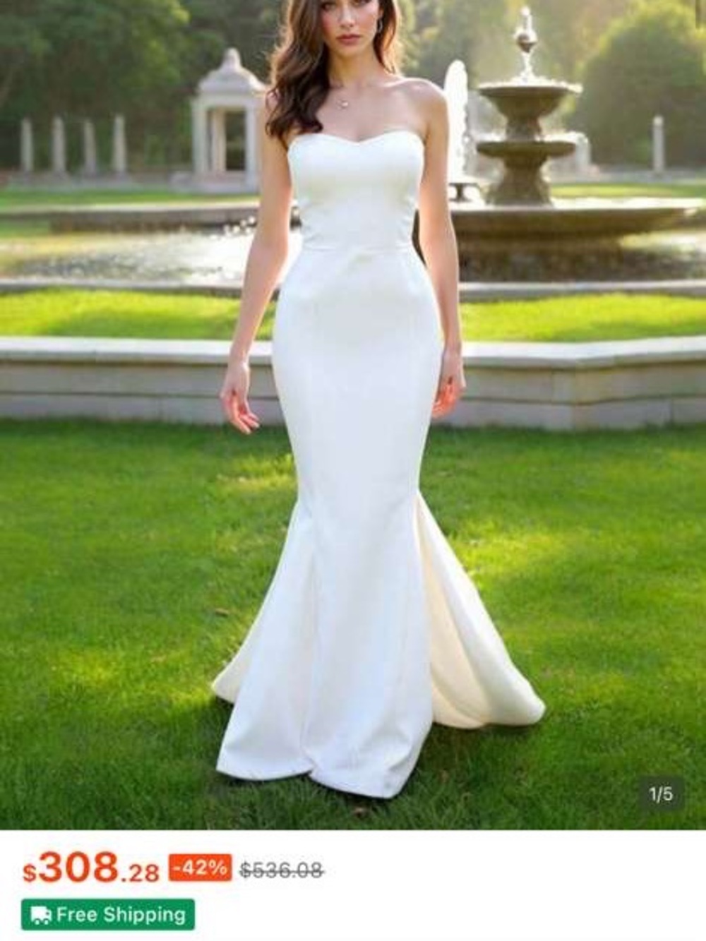 Strapless White Mermaid Gown - Elegant Women’s Dress